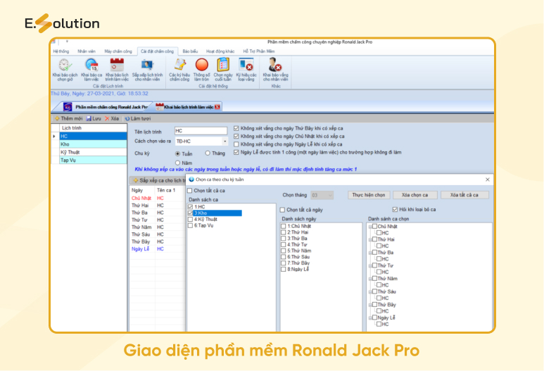 Phần mềm chấm công Ronald Jack Pro
